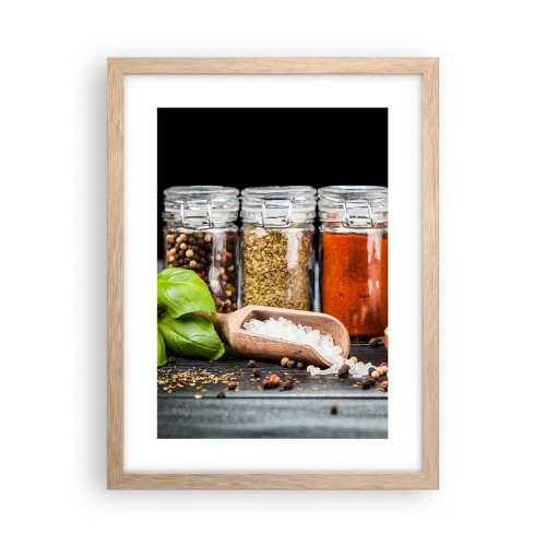 Poster în ramă de stejar deschis - Pentru a da un gust vieții - 30x40 cm