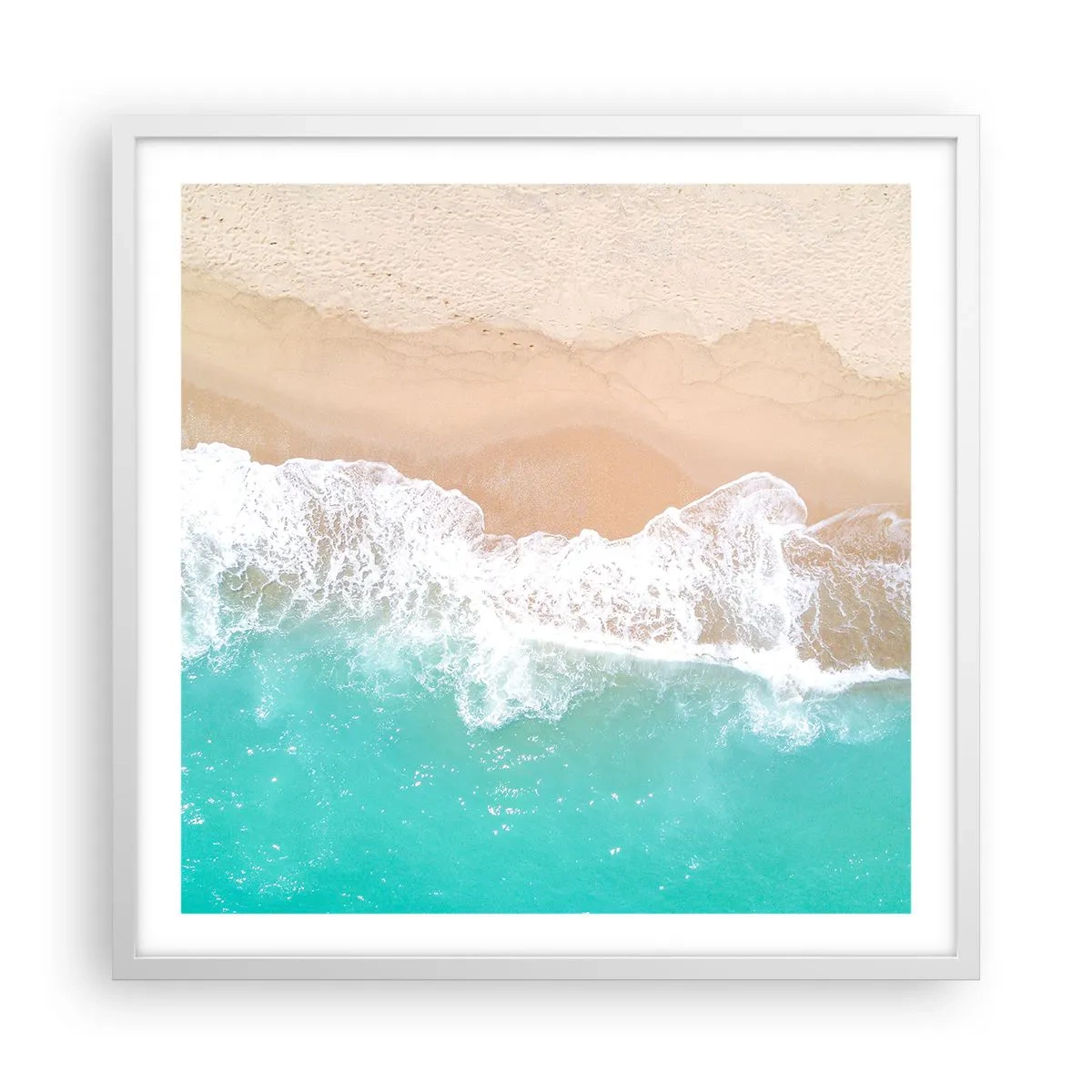 Poster în ramă albă - Atingere mângâietoare - 60x60 cm