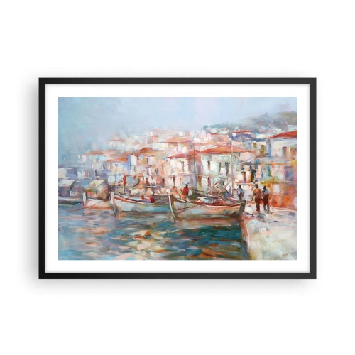 Poster în ramă neagră - Vacanță pastelată - 70x50 cm