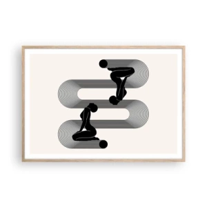 Poster în ramă de stejar deschis - Simetrie senzuală - 100x70 cm