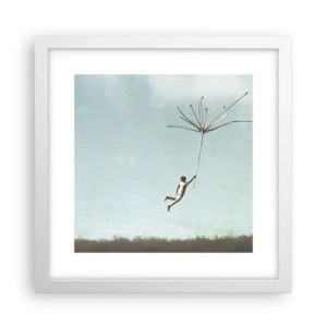 Poster în ramă albă - Zmeuri, suflante, vânt - 30x30 cm