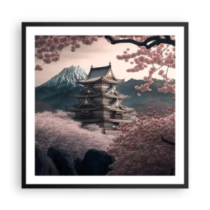 Poster în ramă neagră - Țara florilor de cireș - 60x60 cm