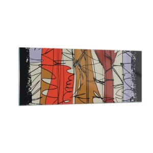 Tablou pe sticlă - Compoziție spontană - 100x40 cm