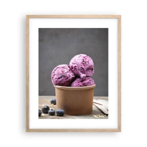 Poster în ramă de stejar deschis - Dulce și rece - 40x50 cm