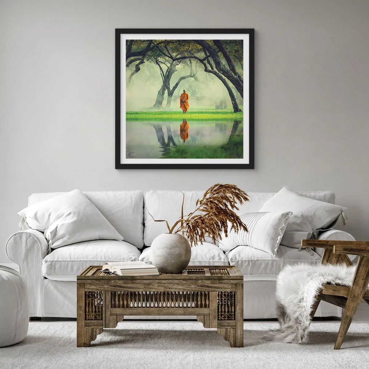 Poster în ramă neagră - Pe drumul spre iluminare - 30x30 cm