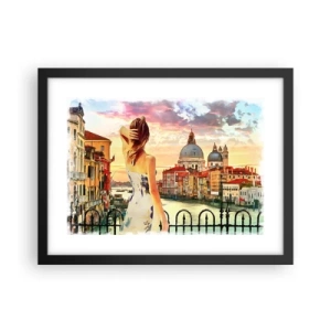 Poster în ramă neagră - Când vine vorba de aventură, doar în... - 40x30 cm