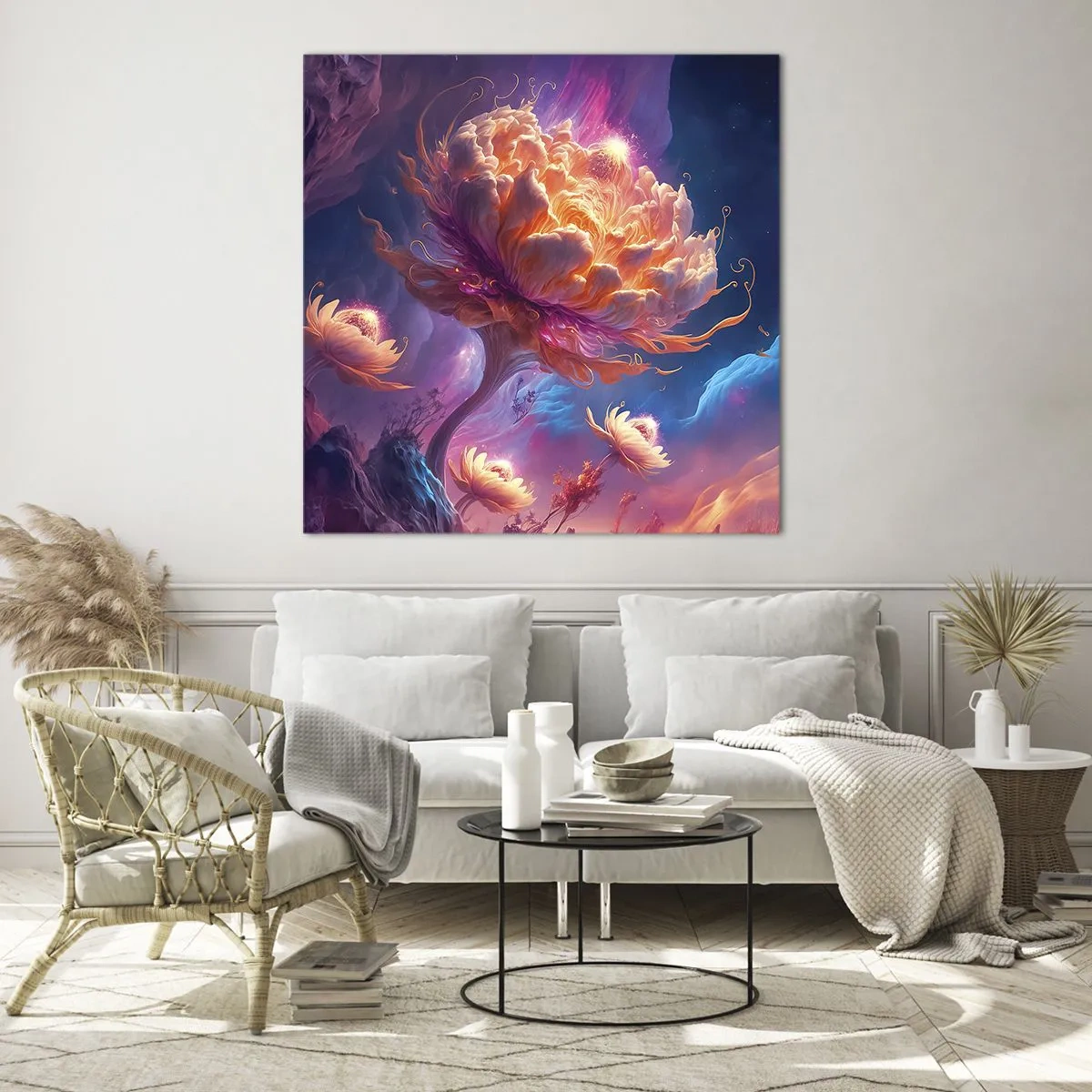 Tablou pe sticlă - O altă lume - 70x70 cm