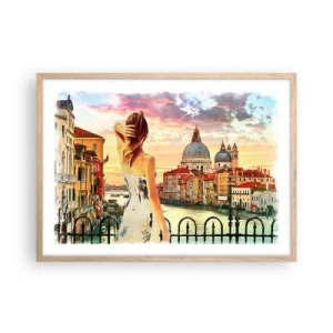 Poster în ramă de stejar deschis - Când vine vorba de aventură, doar în... - 70x50 cm