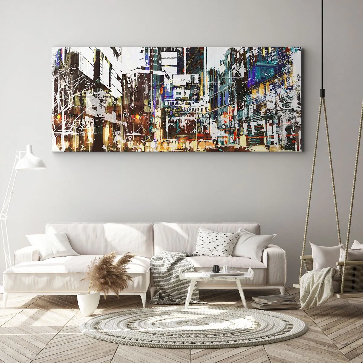 Tablou pe pânză - Orașul pâlpâind - 160x50 cm