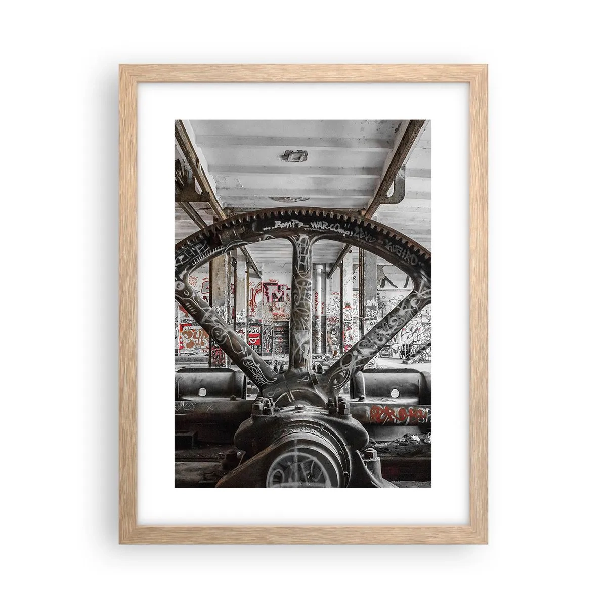 Poster în ramă de stejar deschis - Viața secretă a unei fabrici - 30x40 cm