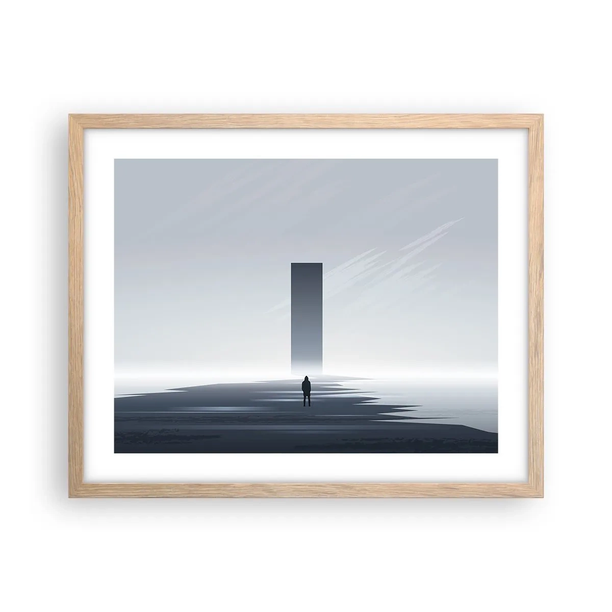 Poster în ramă de stejar deschis - Oportunitate sau amenințare? - 50x40 cm