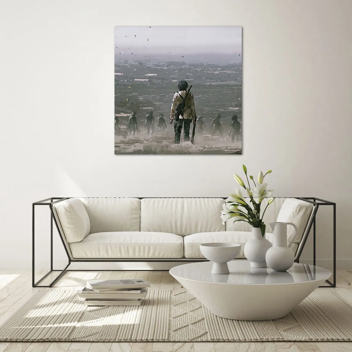 Tablou pe sticlă - Ultimul om în picioare? - 40x40 cm