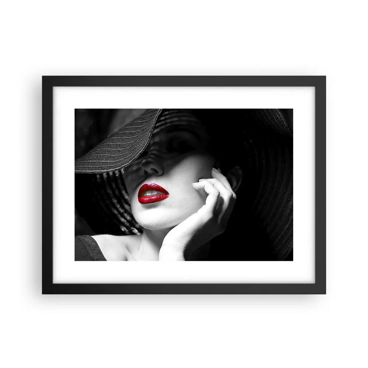 Poster în ramă neagră - Studiu în stacojiu - 40x30 cm