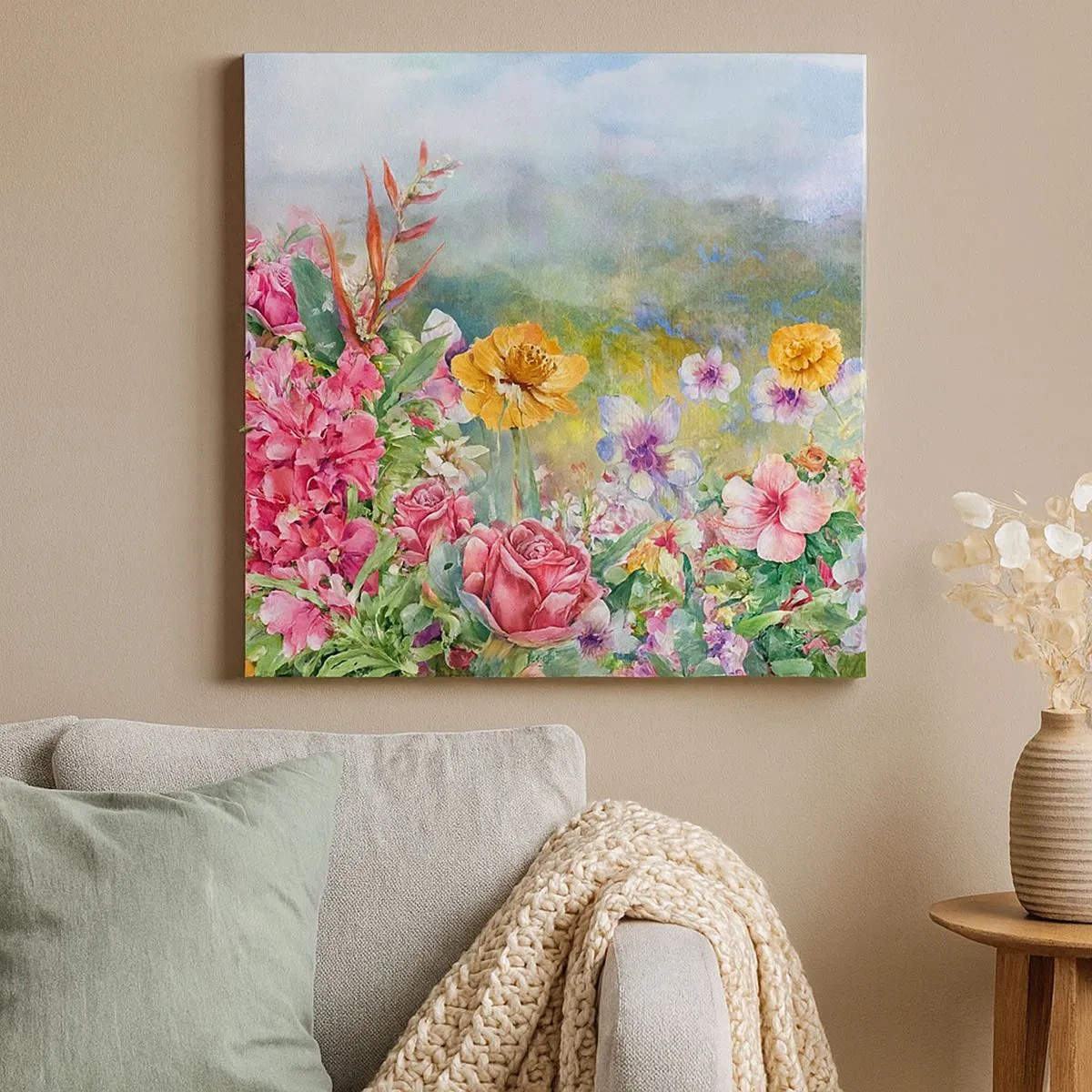 Tablou pe pânză - O grădină înnebunită - 30x30 cm