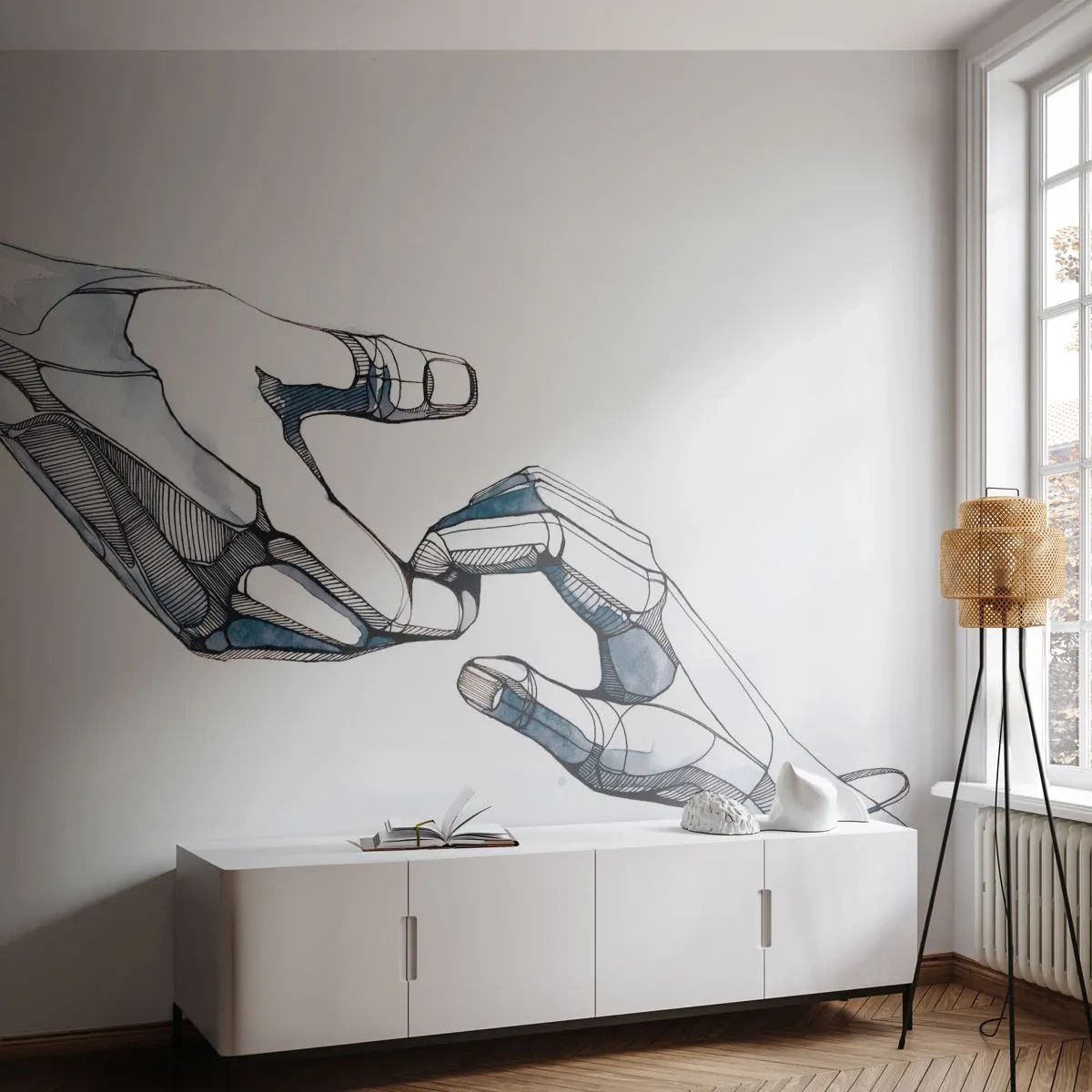 Tapet Autoadeziv Deluxe Sticker - Gest frumos - Abstracția, Mâinile, Grafică - 500x350 cm