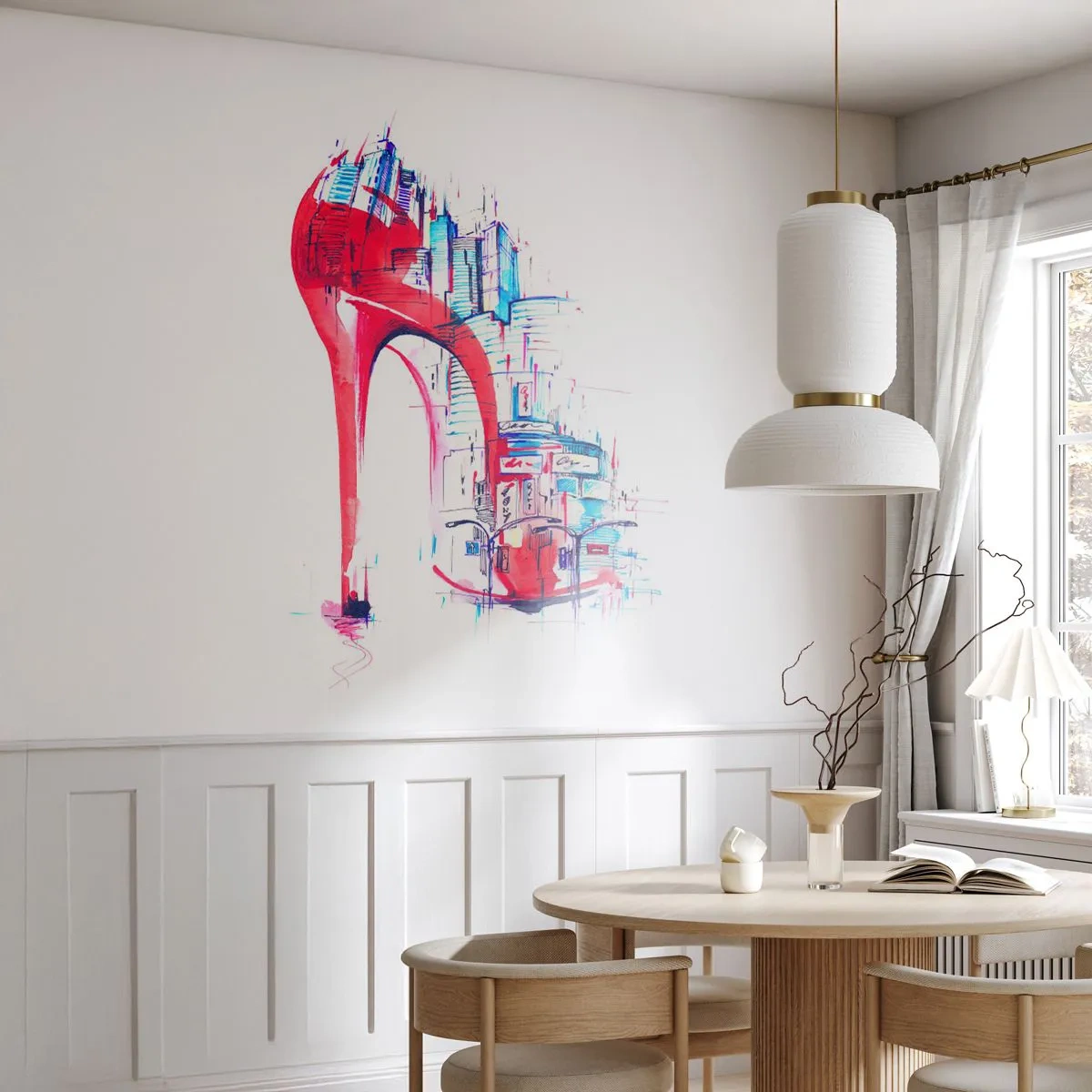 Tapet Autoadeziv Deluxe Sticker - Eleganta din marele oraș - Abstracția, Arhitectură, Pantofi de dama - 250x175 cm