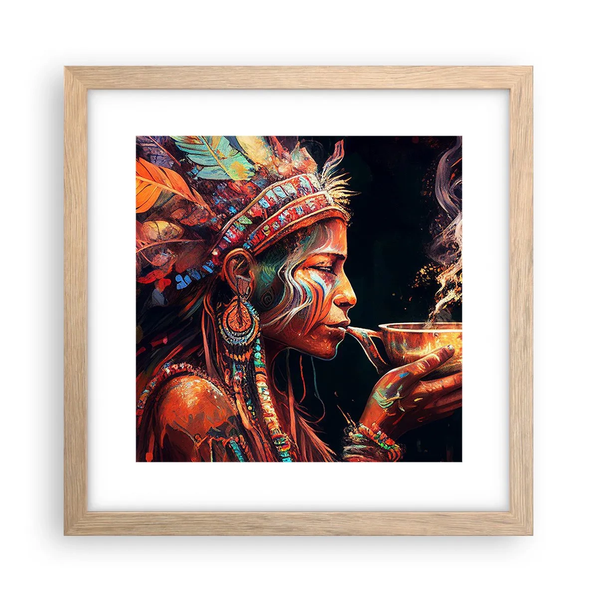 Poster în ramă de stejar deschis - Ritual magic - 30x30 cm