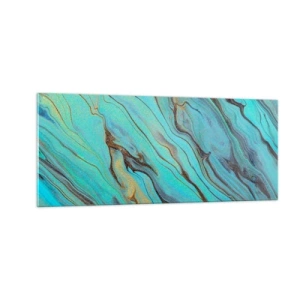 Tablou pe sticlă - Mareea turcoaz - 100x40 cm