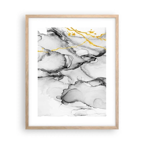 Poster în ramă de stejar deschis - Compoziție cu motiv auriu - 40x50 cm