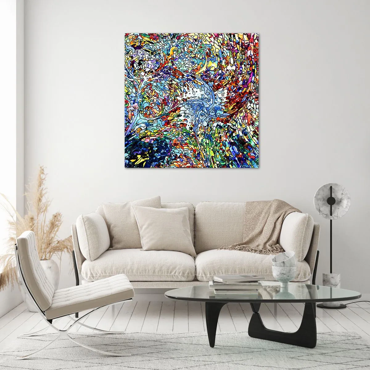 Tablou pe sticlă - Vitraliu de picături - 70x70 cm