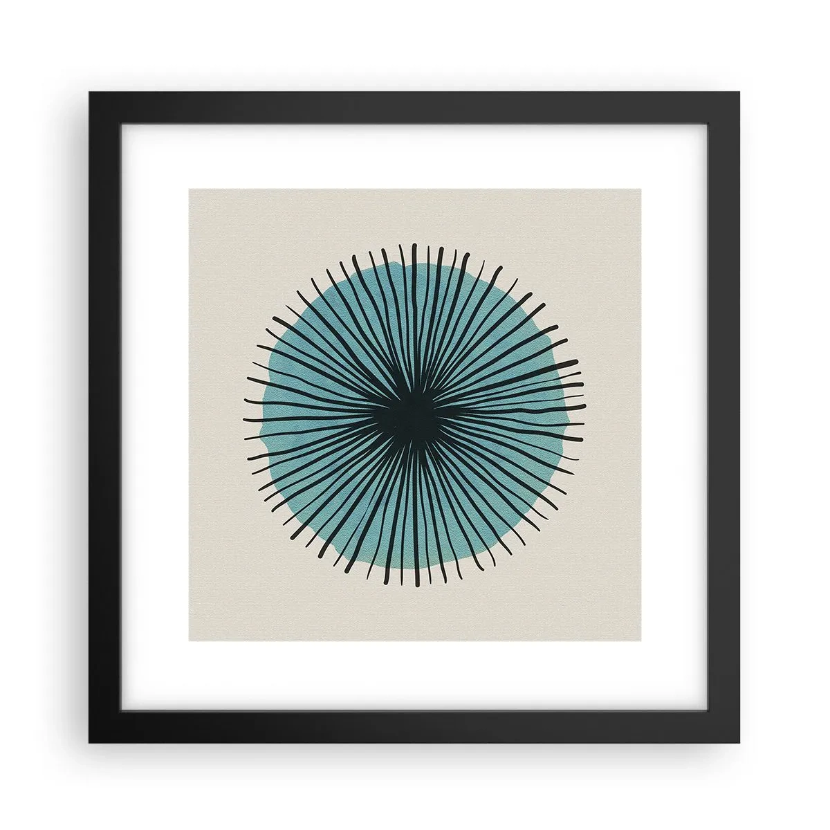 Poster în ramă neagră - Radiant pe albastru - 30x30 cm