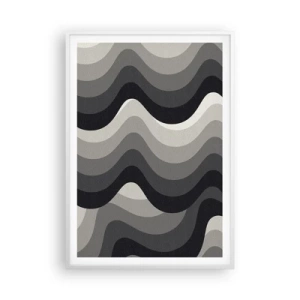 Poster în ramă albă - Val după val - 70x100 cm
