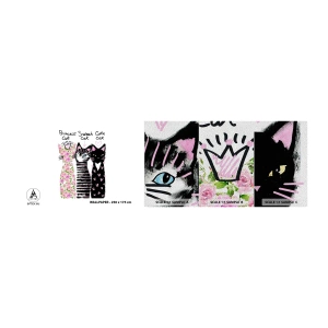 Mostră tapet Premium Sand - Trei pisici - Pentru copii, Pisică, Animale - 100x30 cm