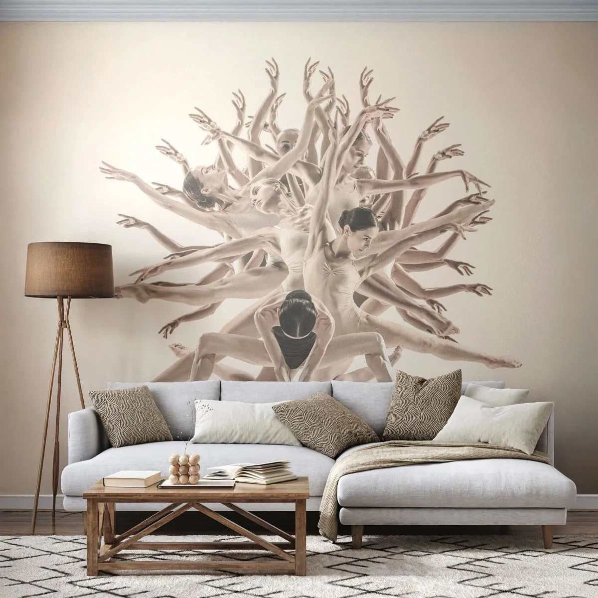 Tapet Autoadeziv Deluxe Sticker - Înflorirea în dans - Abstracția, Bucată, Balet - 200x140 cm