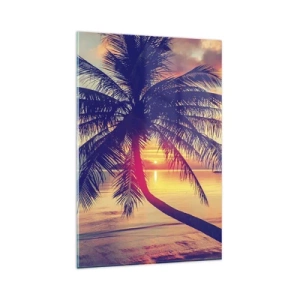 Tablou pe sticlă - O seară sub palmieri - 80x120 cm