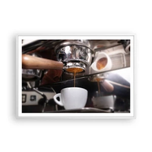 Poster în ramă albă - Cel mai bun moment al zilei - 100x70 cm