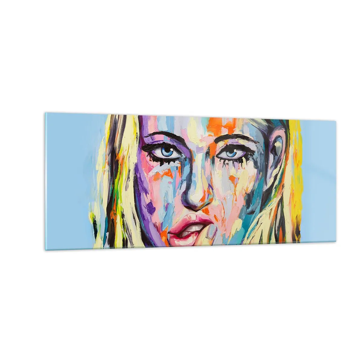 Tablou pe sticlă - Privește-o drept în ochi - 100x40 cm