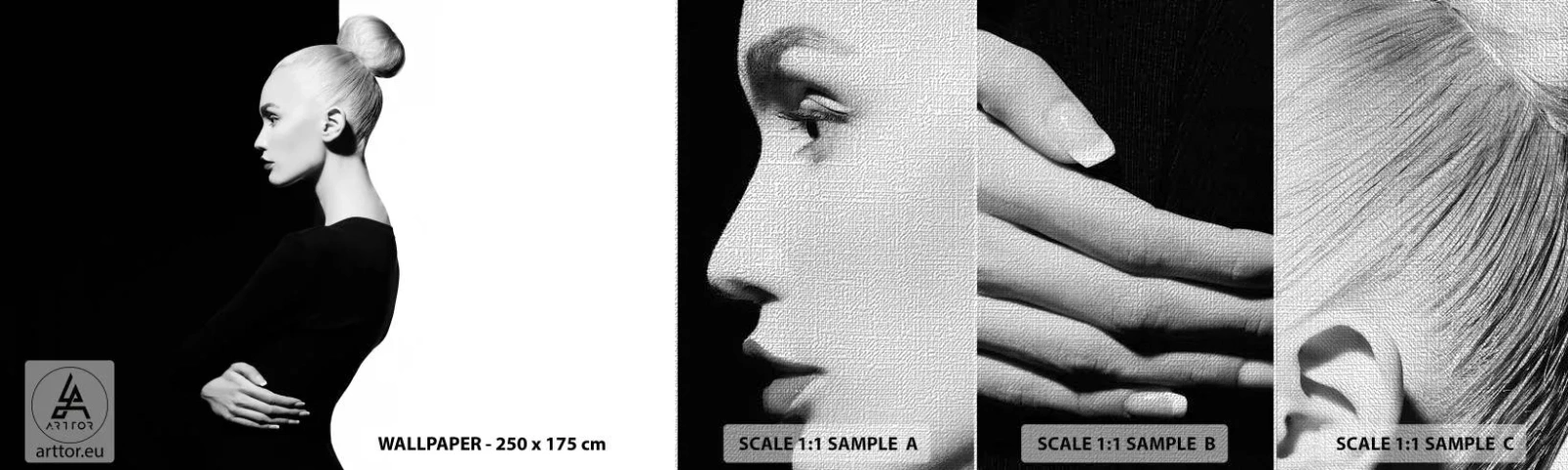 Mostră tapet Premium Canvas - Pur și simplu o femeie - Modă, Femeie, Elegant - 100x30 cm