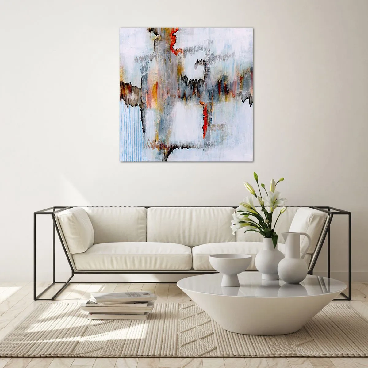 Tablou pe sticlă - Cu bățul pe apă - 60x60 cm