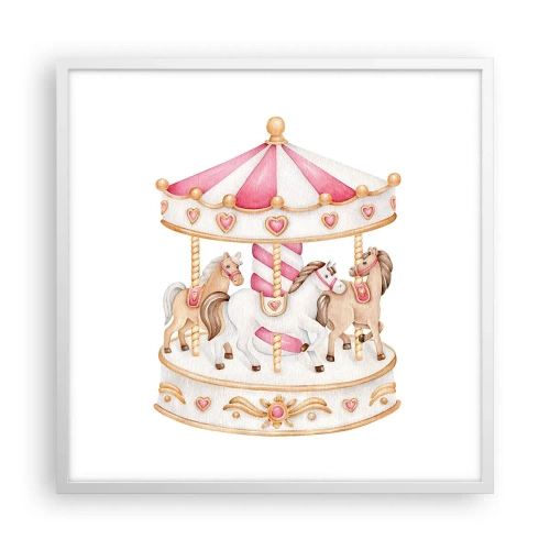 Poster în ramă albă - Lumea dulce a copilăriei - 60x60 cm