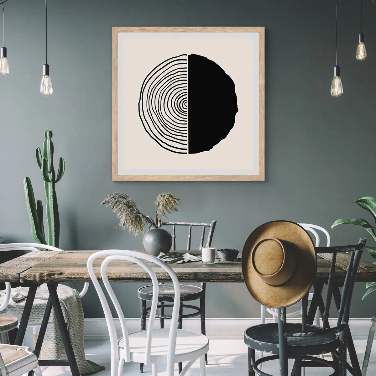 Poster în ramă de stejar deschis - Jumi-juma - 40x40 cm