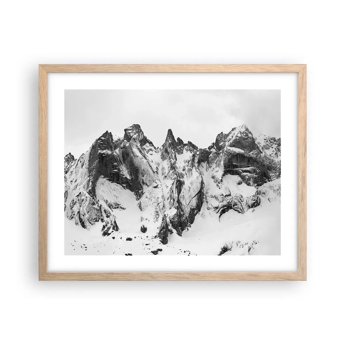 Poster în ramă de stejar deschis - Amenințarea crestei de granit - 50x40 cm