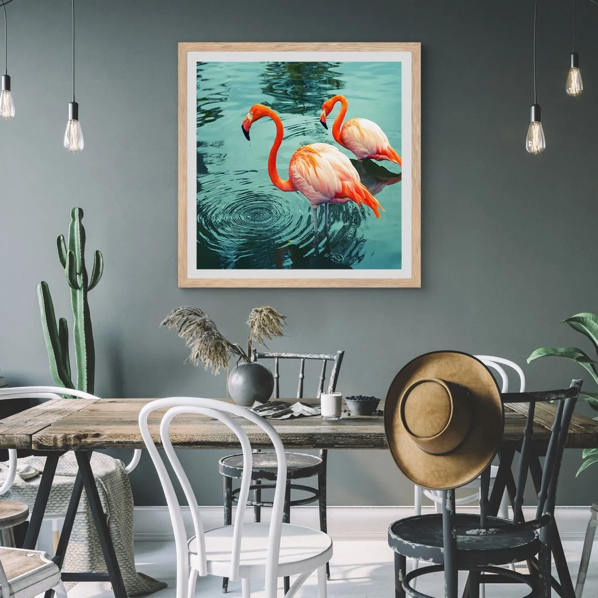 Poster în ramă de stejar deschis - Suntem bune de revistele de modă - 40x40 cm