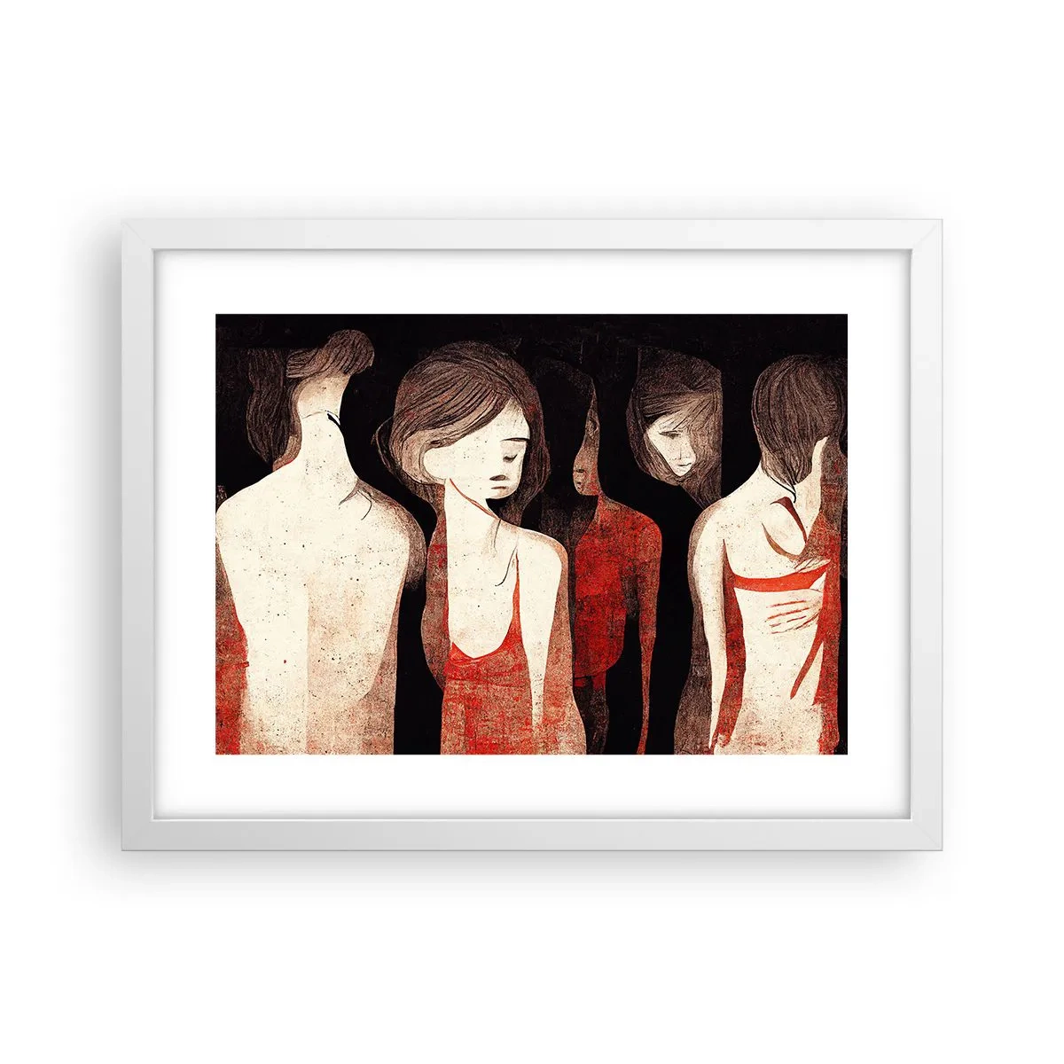 Poster în ramă albă - Madonele întunericului - 40x30 cm