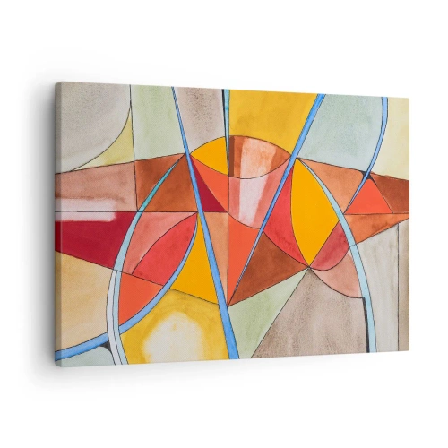 Tablou pe pânză Canvas - O compoziție abstractă în culori geometrice vii. - 70x50cm - Carusel, carusel de vise - Decorațiune modernă pentru perete pentru living și dormitor ARTTOR