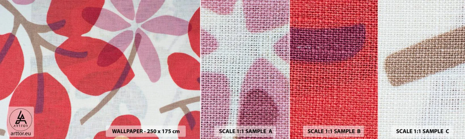 Mostră tapet autocolant Deluxe Sticker - Aranjament floral în roz - Boho, Flori, Minimalism - 100x30 cm