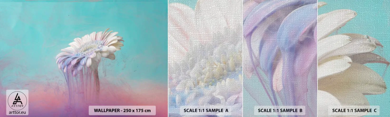 Mostră tapet Premium Canvas - Viața de după flori - Abstracția, Floare, Bucată - 100x30 cm