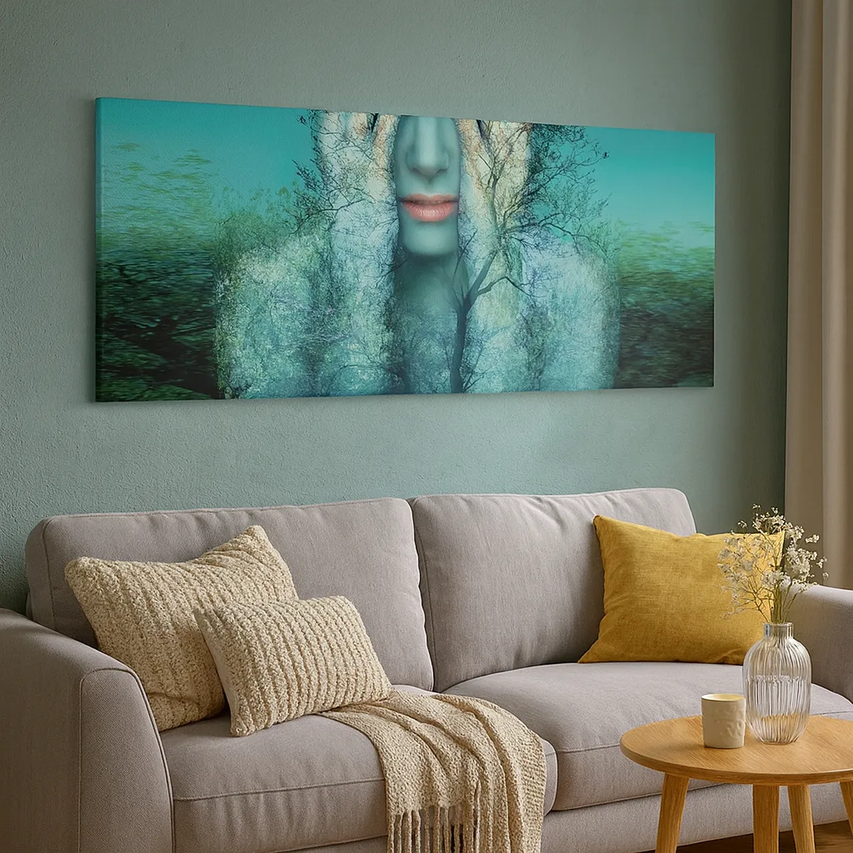 Tablou pe pânză - Scufundată în albastru - 30x30 cm