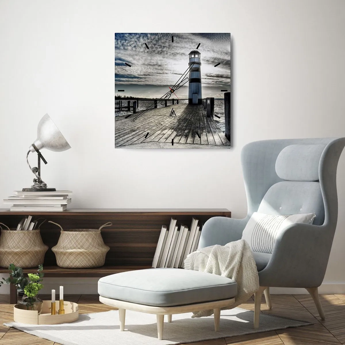 Ceas de perete - Ceas pe sticlă - Marinari, abia aștept să vă văd - 30x30 cm