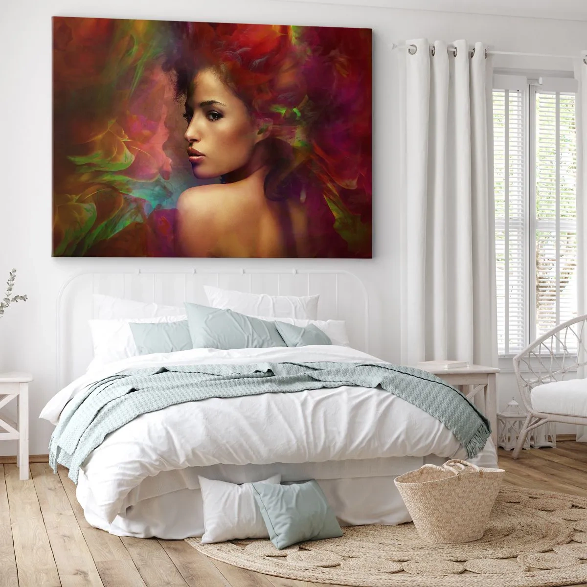 Tablou pe pânză - Mai frumoasă decât un curcubeu, delicată ca o ceață - 70x50 cm