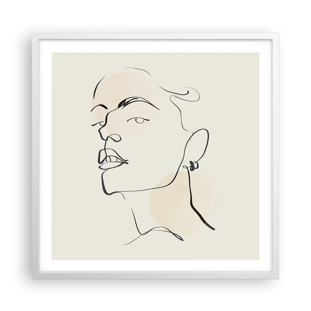 Poster în ramă albă - O privire mândră - 60x60 cm