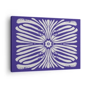 Tablou pe pânză Canvas - Model etnic în nuanțe de violet și alb - 70x50cm - Inspirații etnice - Decorațiune modernă pentru perete pentru living și dormitor ARTTOR
