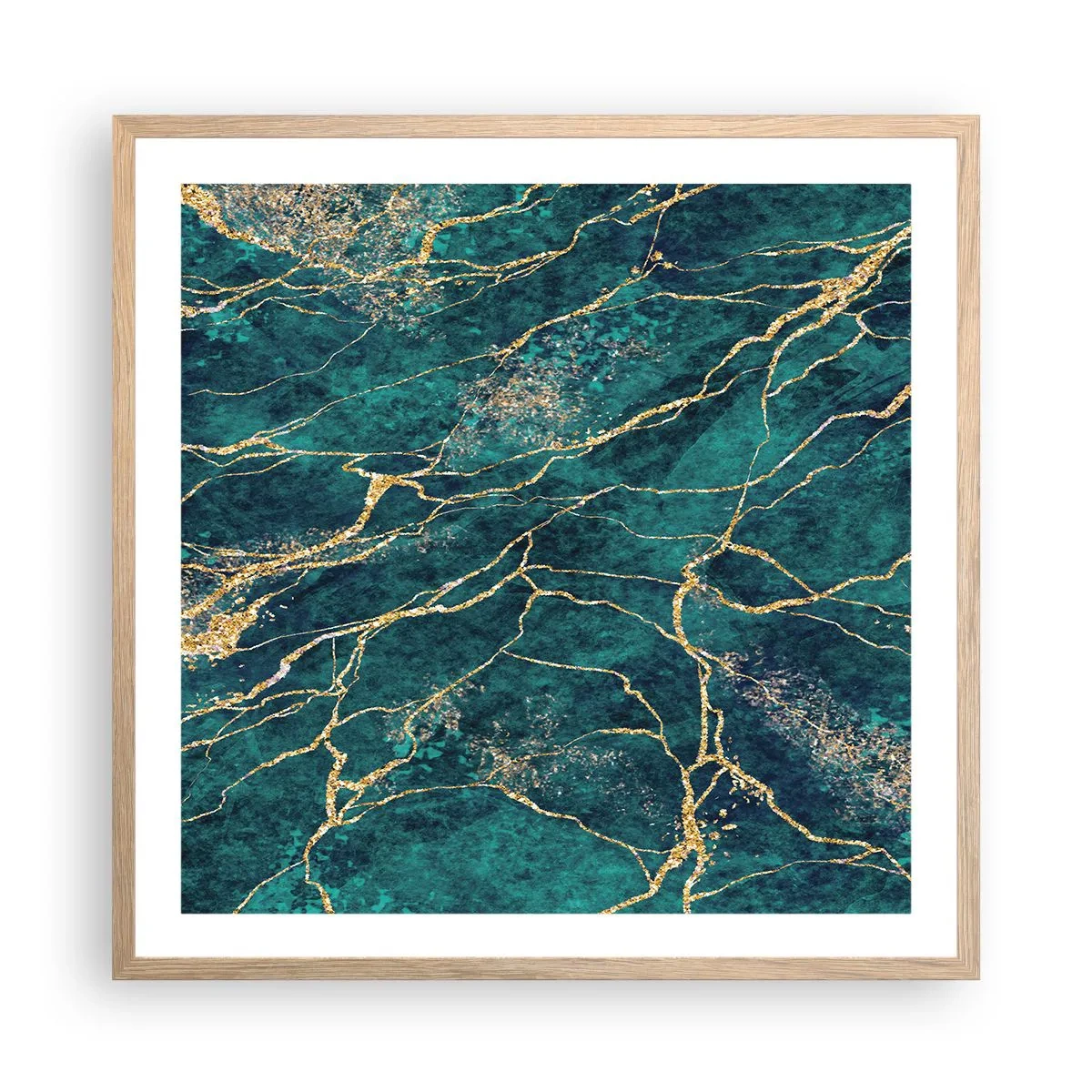 Poster în ramă de stejar deschis - Filon de aur - 60x60 cm