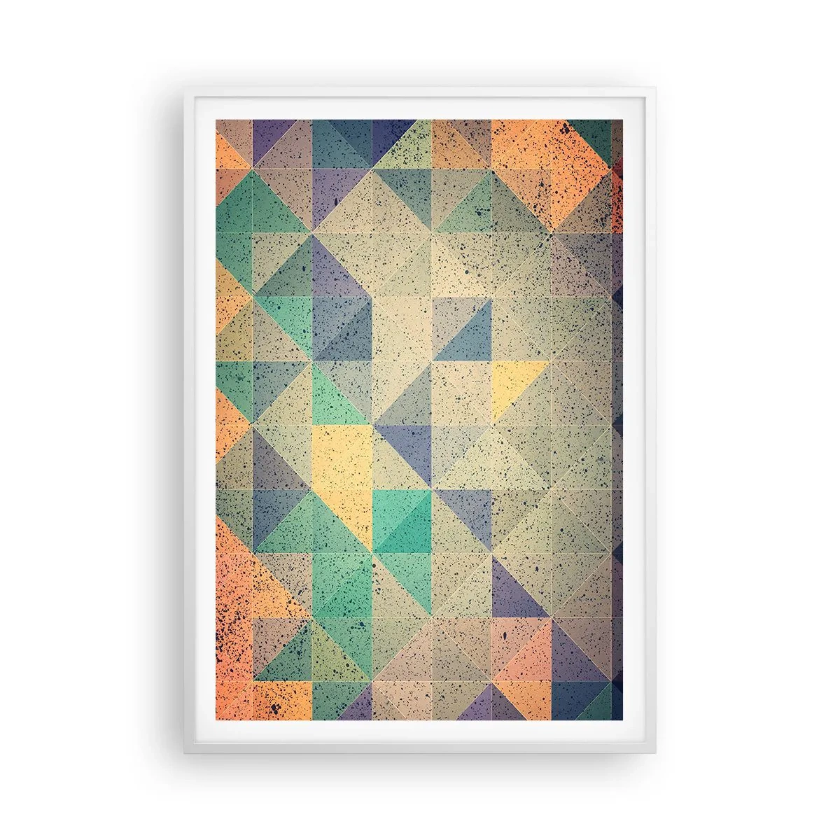 Poster în ramă albă - Republica triunghiurilor - 70x100 cm