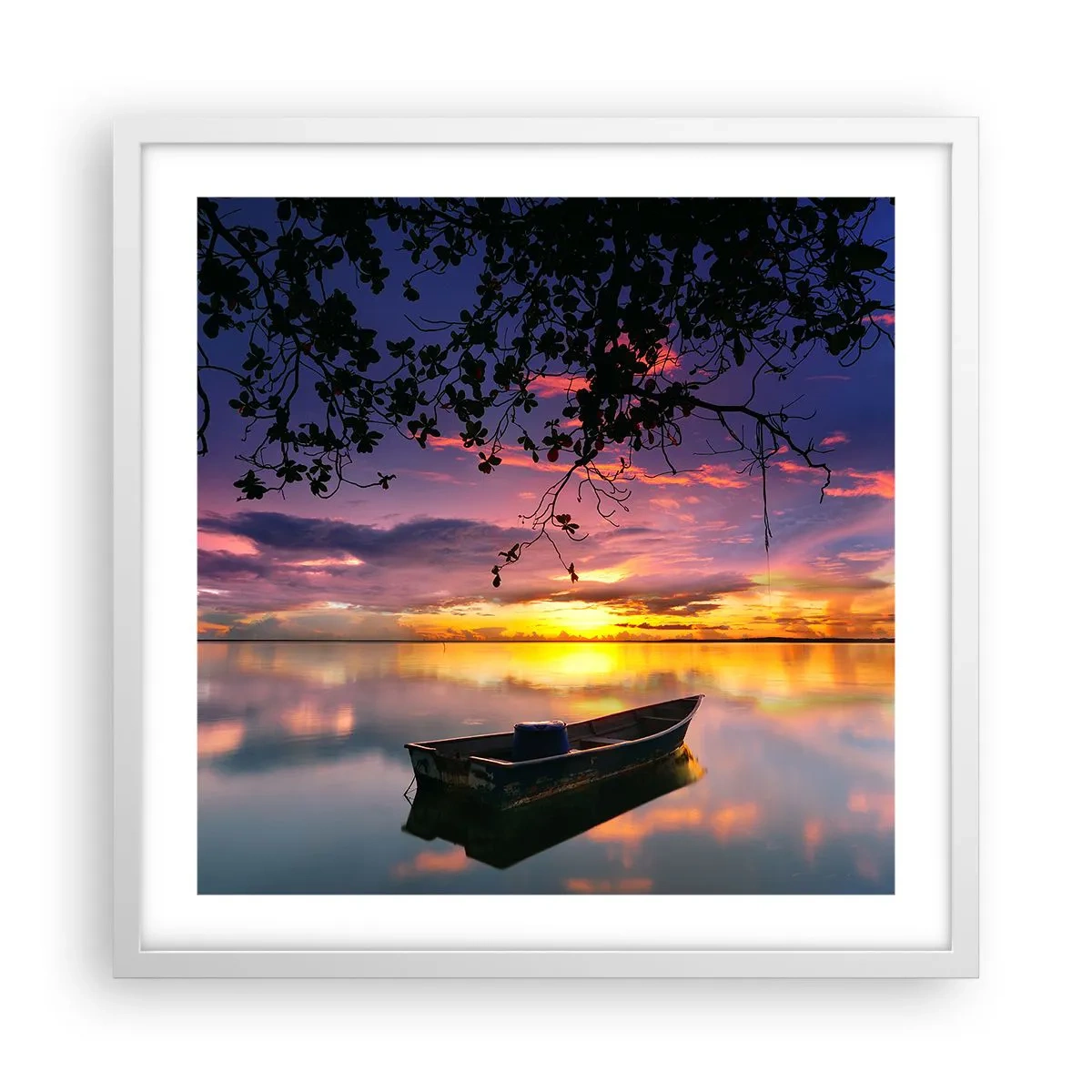 Poster în ramă albă - "Pari să plutești în mijlocul cerului...” - 50x50 cm