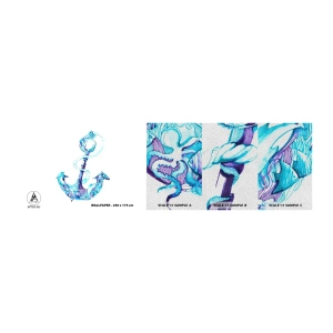 Mostră tapet Premium Sand - Confidenta secretelor mării - Abstracția, Ancoră, Mare - 100x30 cm